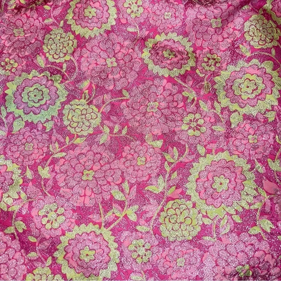 Lilly Pulitzer Vintage Hot Pink Floral Natalia Jacquard Strapless Dress, size 4 - Picture 5 of 10